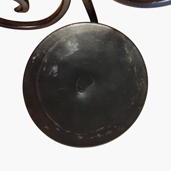 Mediterranean Black Candle Holder Metal Sconce Wall Mounted Scroll Design - Picture 4 of 6